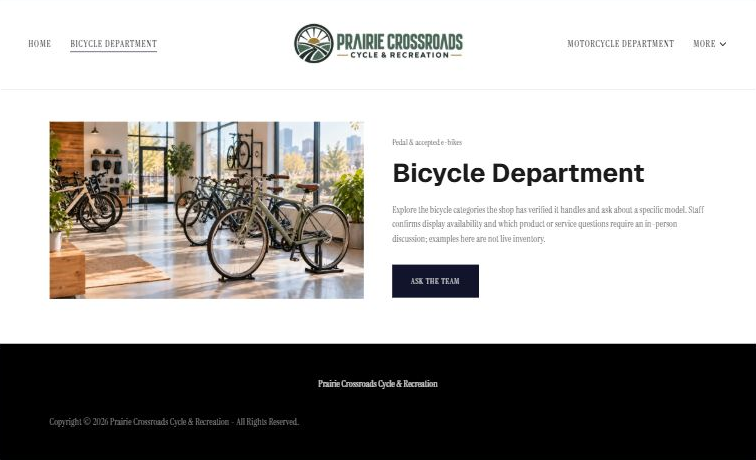 Finished Bicycle Department example
