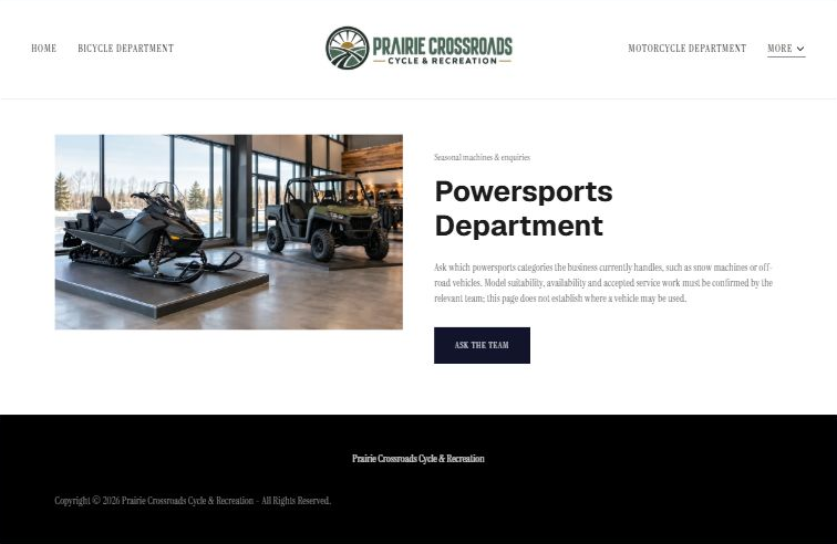 Finished Powersports Department example