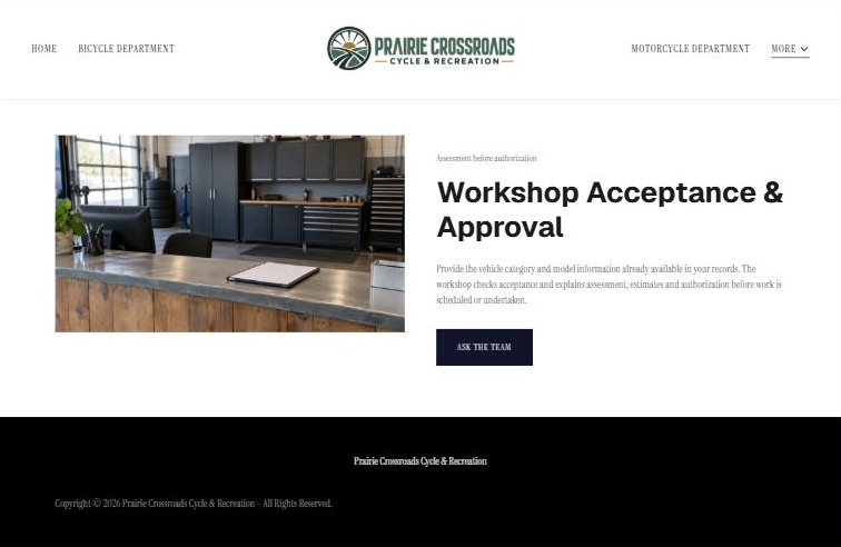 Finished Workshop Acceptance & Approval example