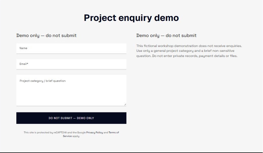 Demonstration enquiry · Desktop