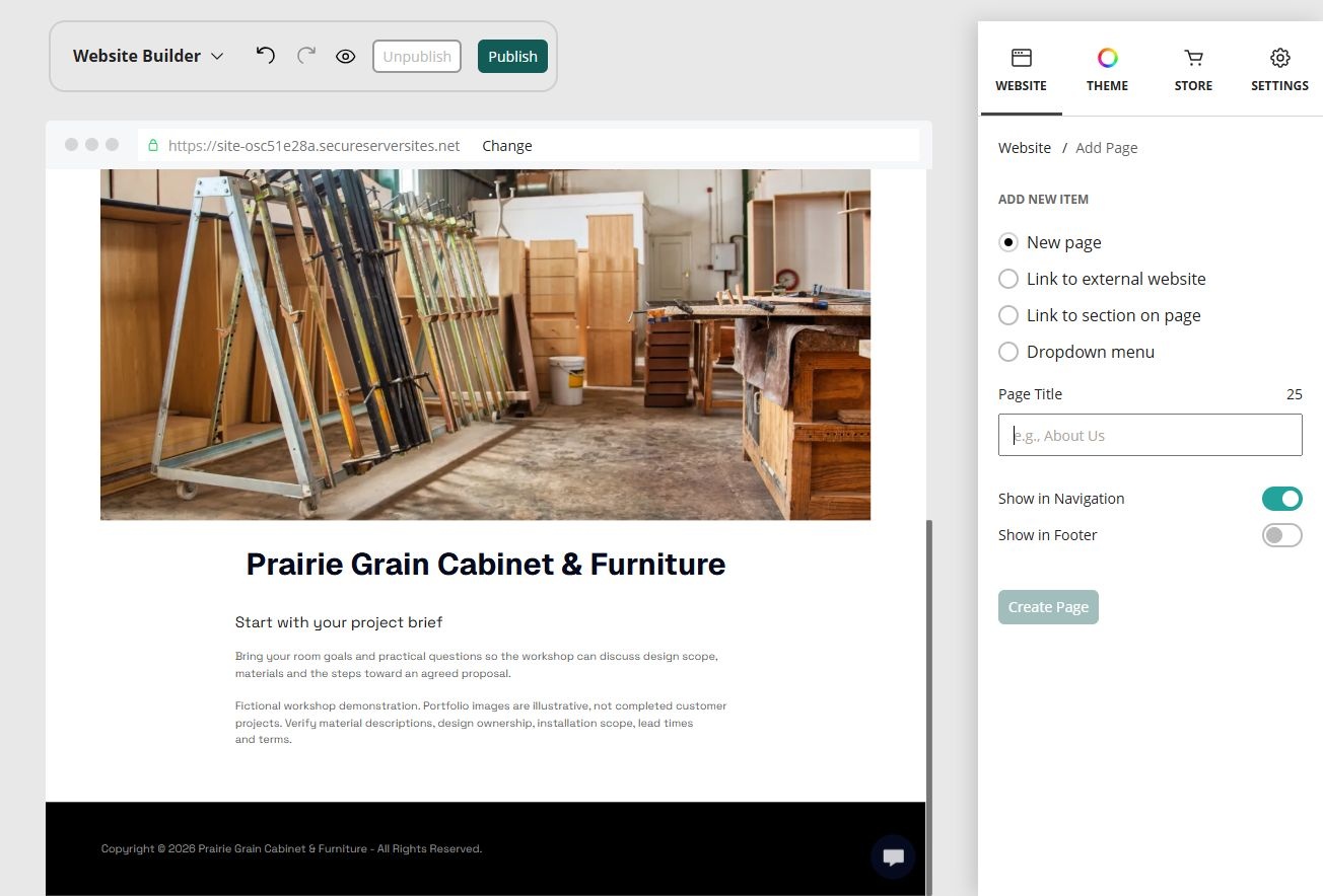 Editor · Add a page