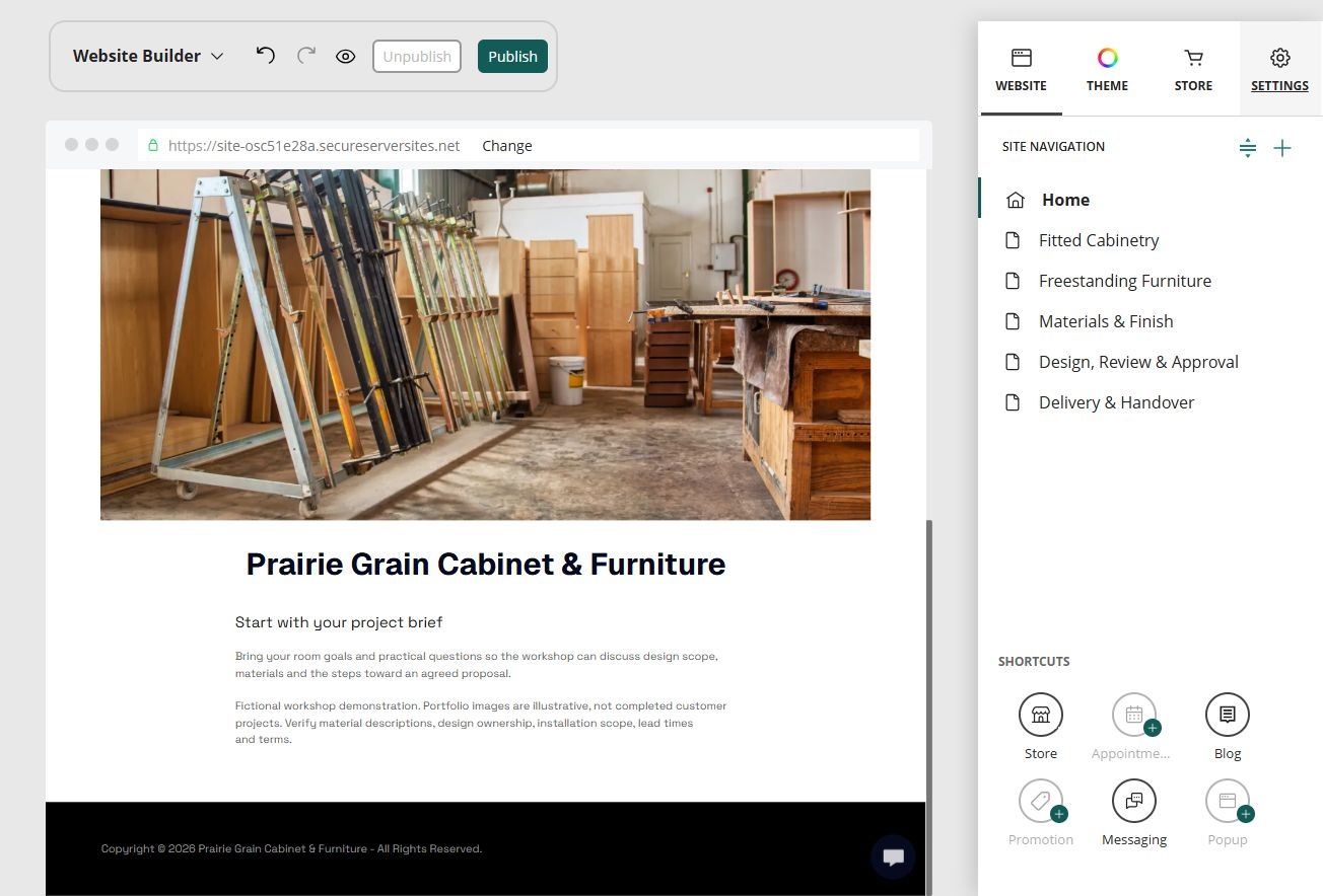 Editor · Site navigation