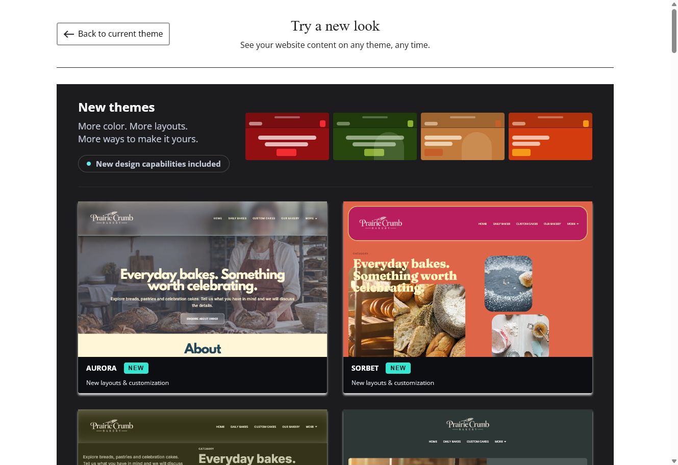 Explore bakery themes