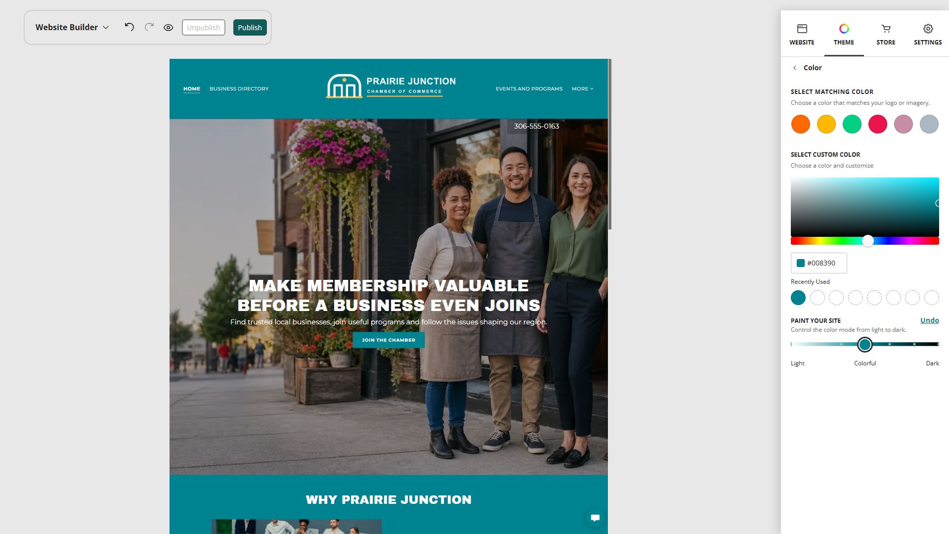 Prairie Junction desktop Paint your site preview at position 4: Colourful