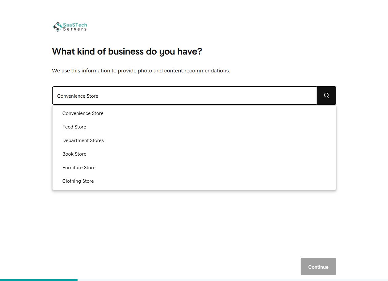 Website Builder showing convenience-store suggestions