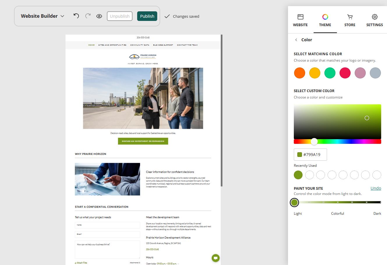 Prairie Horizon Development Alliance at Website Builder Paint slider position 1 of 7, light