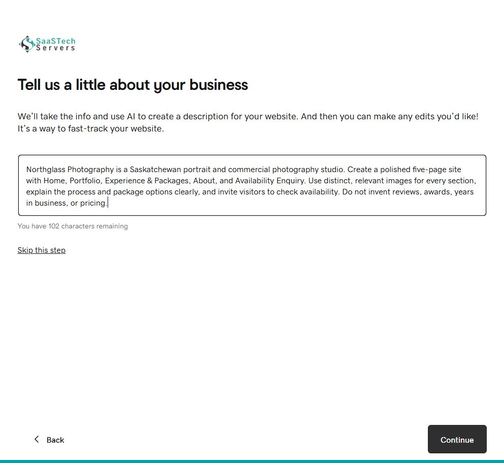 Describe the site you need