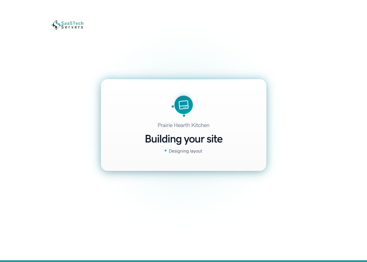 Website Builder generating the Prairie Hearth Kitchen starter site