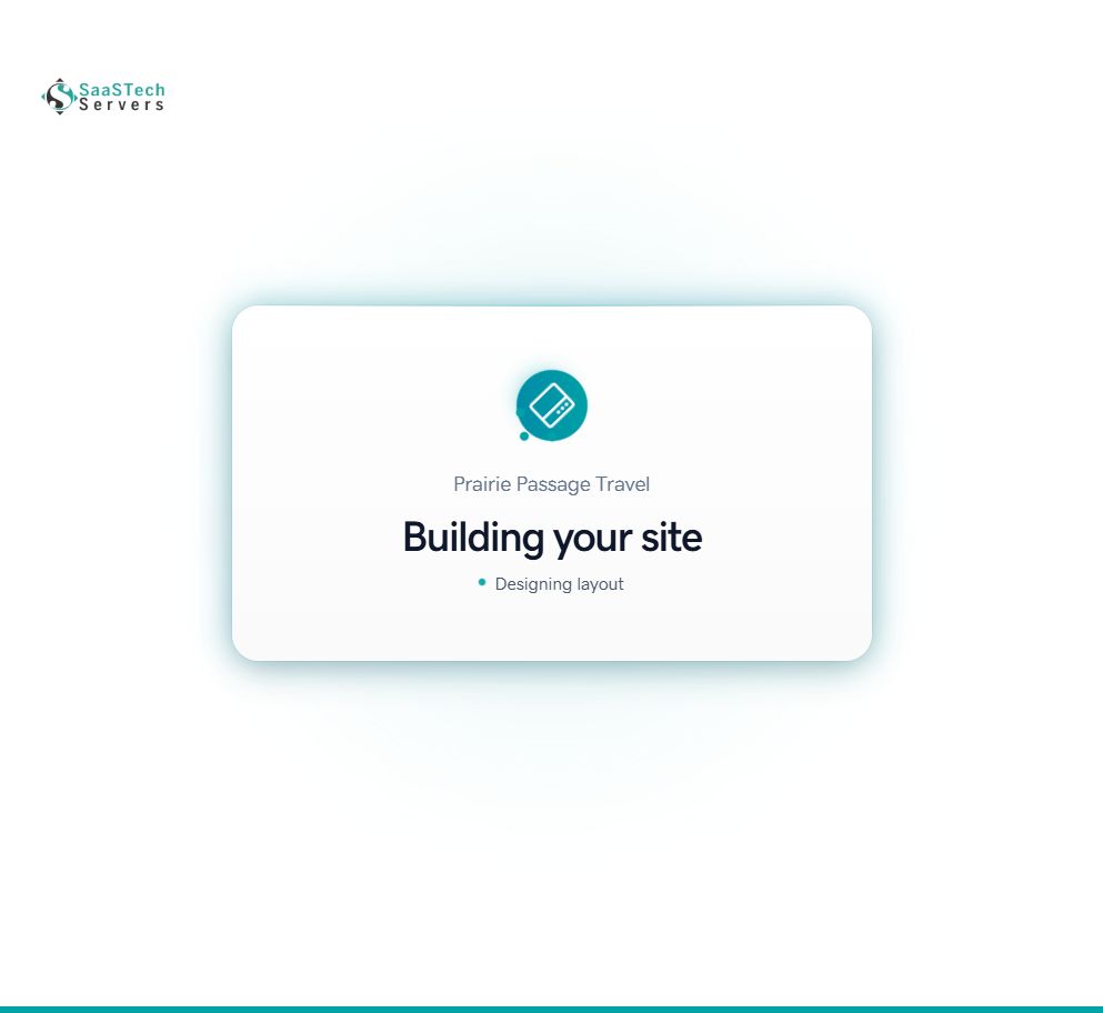 Website Builder creating the Prairie Passage Travel starter site