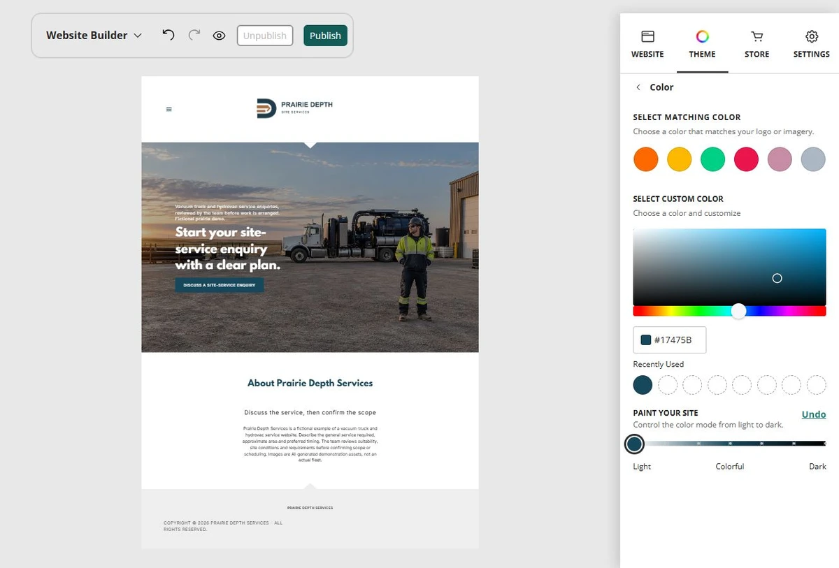 Paint your site 1 · mode 0