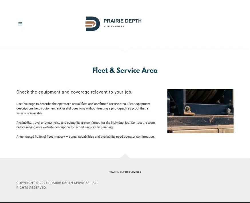 Finished Fleet & Service Area example