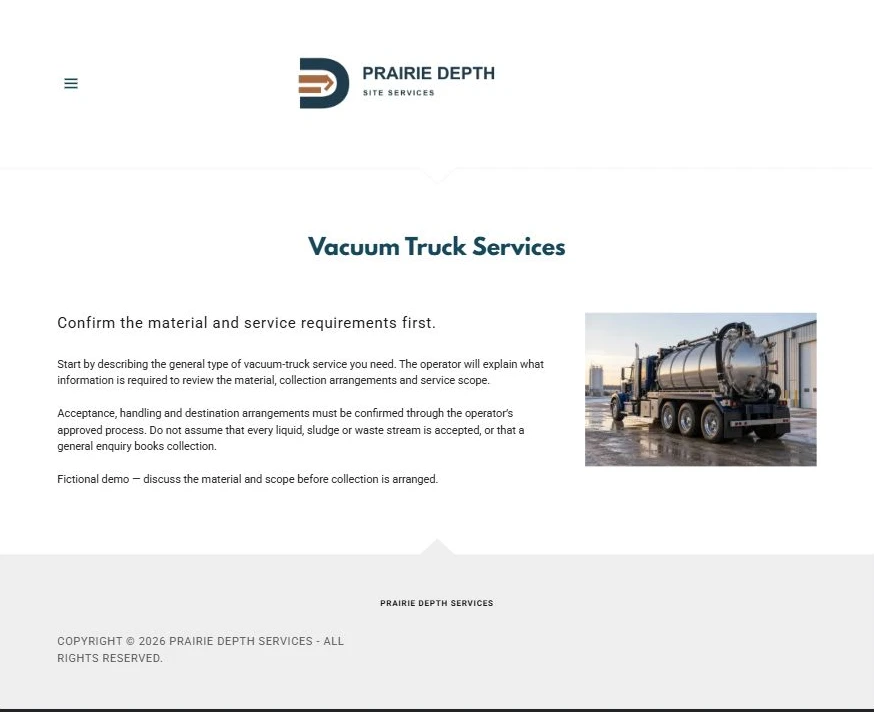 Finished Vacuum Truck Services example