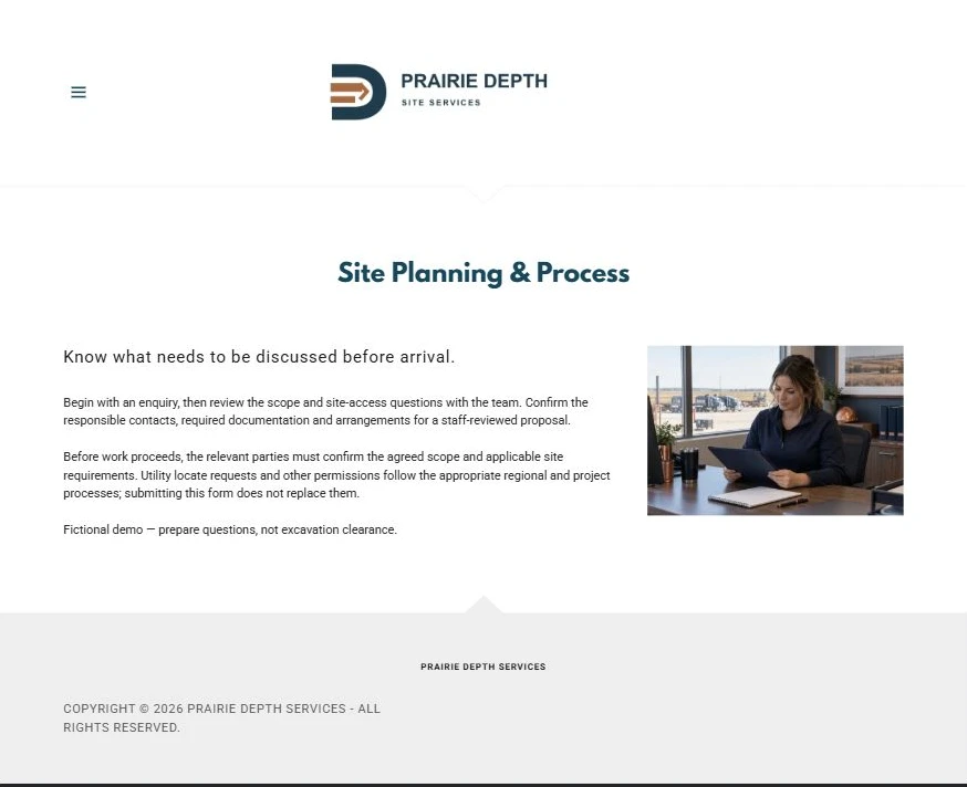 Finished Site Planning & Process example