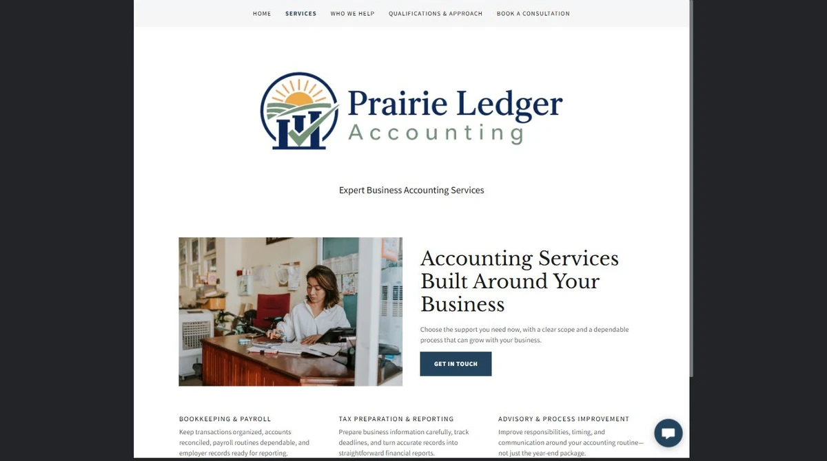 Finished Services example — privacy-cropped excerpt