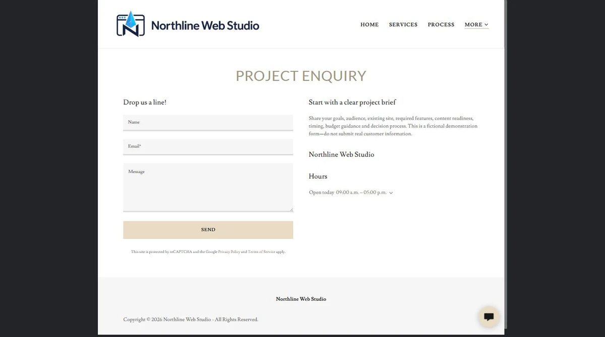 Finished Project enquiry example — privacy-cropped excerpt