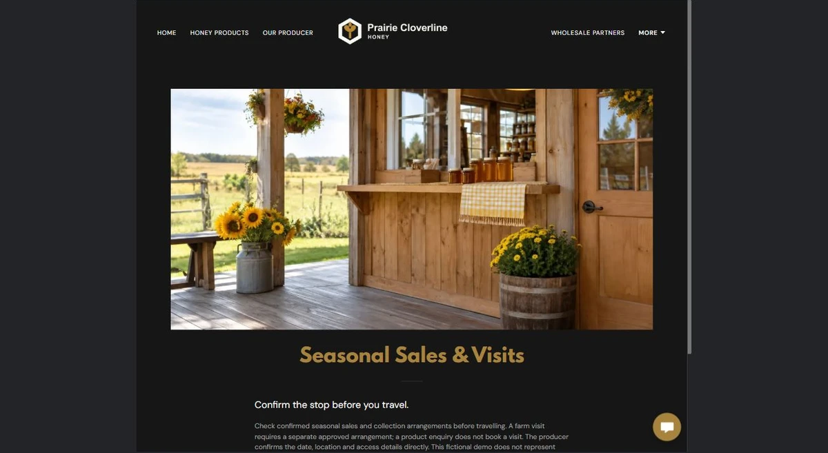 Finished Seasonal Sales & Visits example — privacy-cropped excerpt