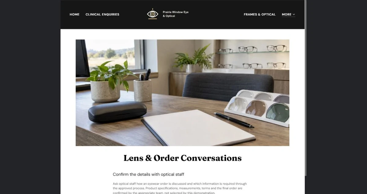 Finished Lens & Order Conversations example — privacy-cropped excerpt