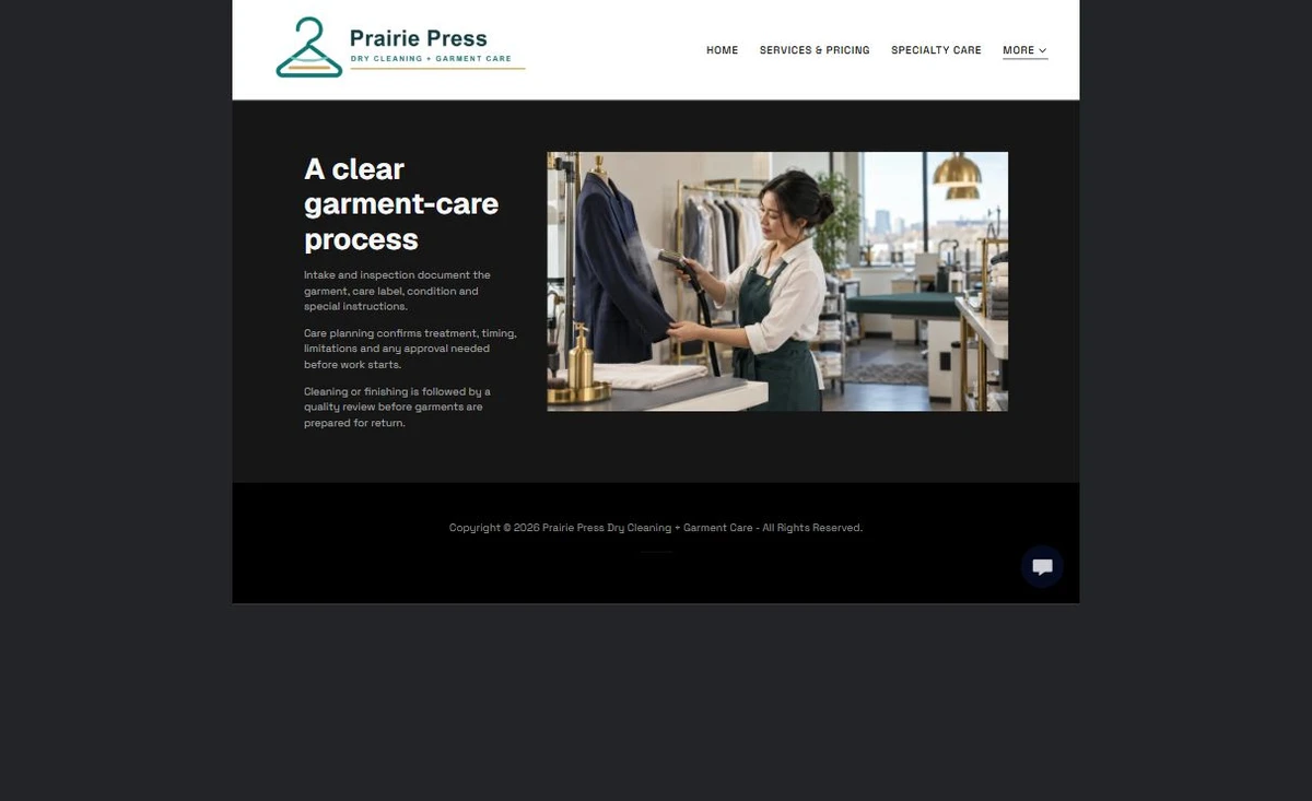 Finished About Our Process example — privacy-cropped excerpt