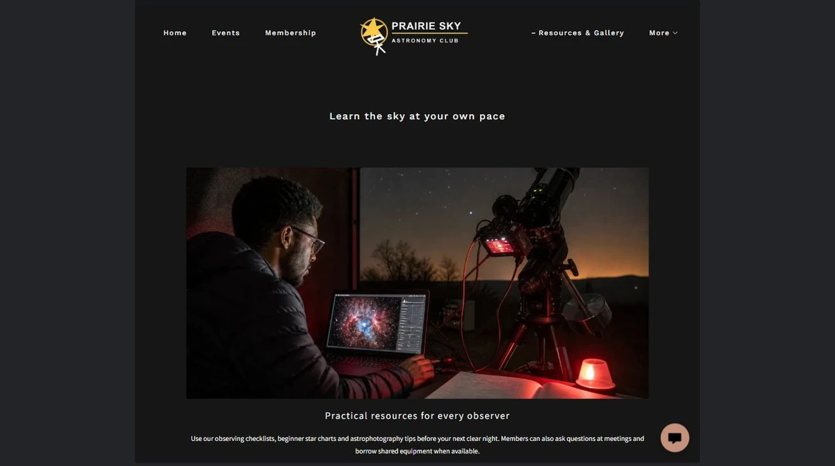 Finished Resources and gallery example — privacy-cropped excerpt