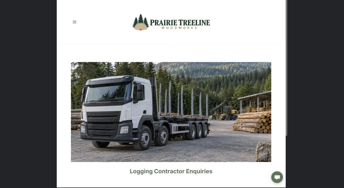 Finished Logging Contractor Enquiries example — privacy-cropped excerpt