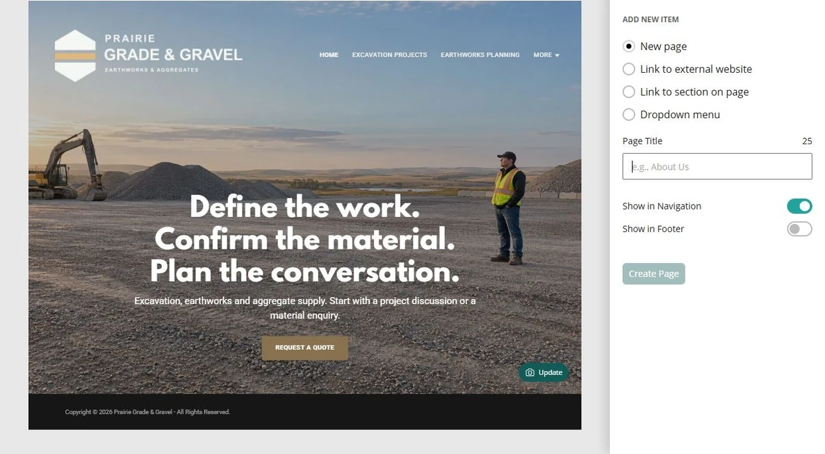 Editor · Add Page — privacy-cropped excerpt
