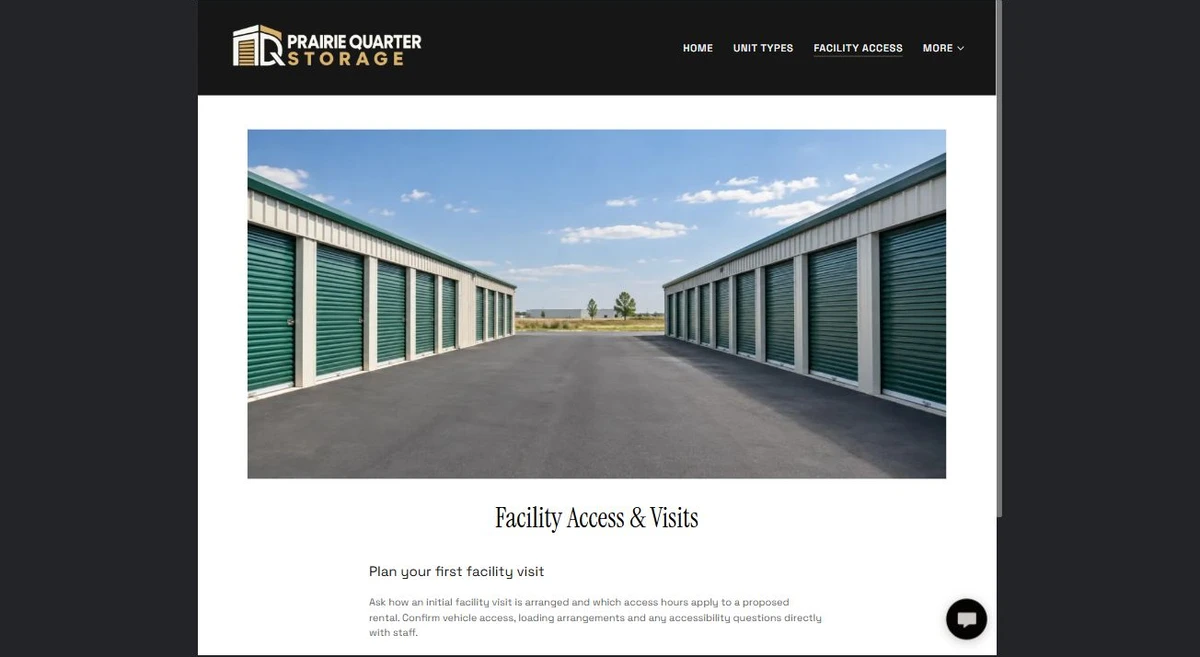 Finished Facility Access & Visits example — privacy-cropped excerpt