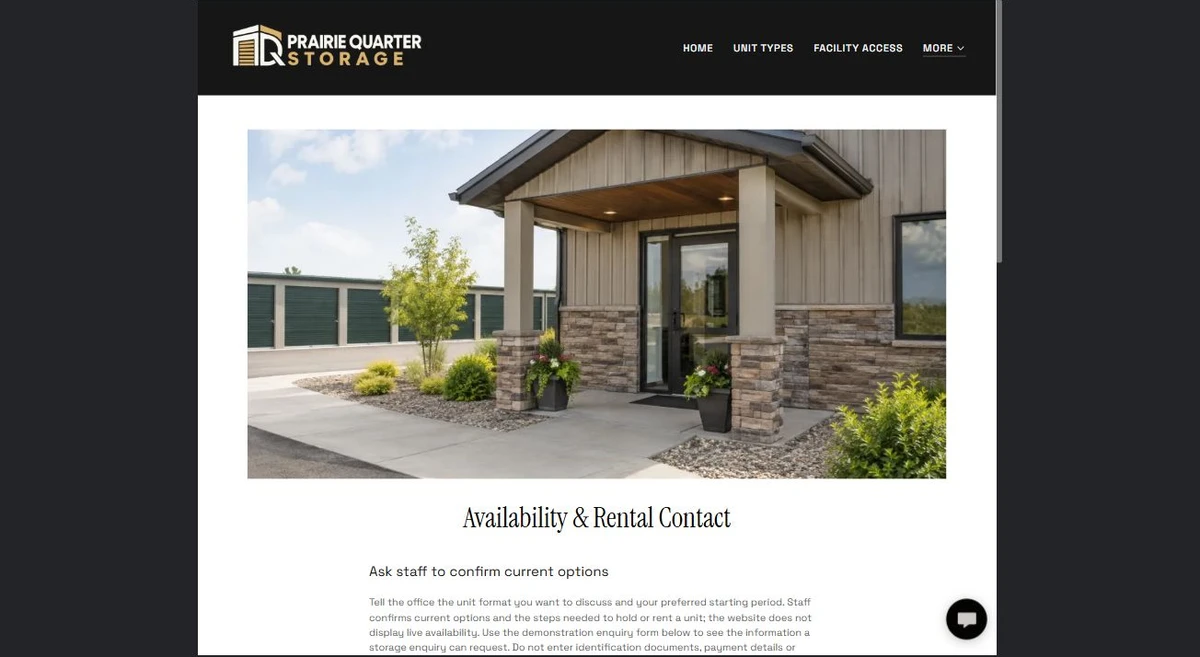 Finished Availability & Rental Contact example — privacy-cropped excerpt
