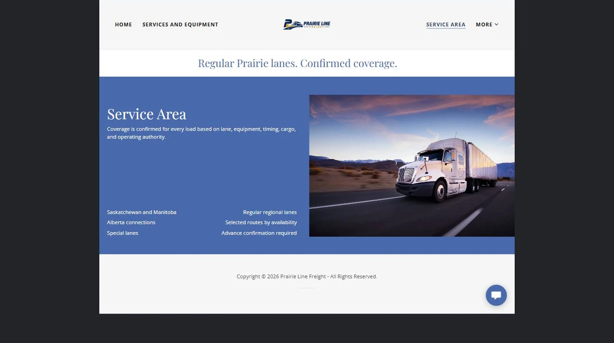 Finished Service area example — privacy-cropped excerpt