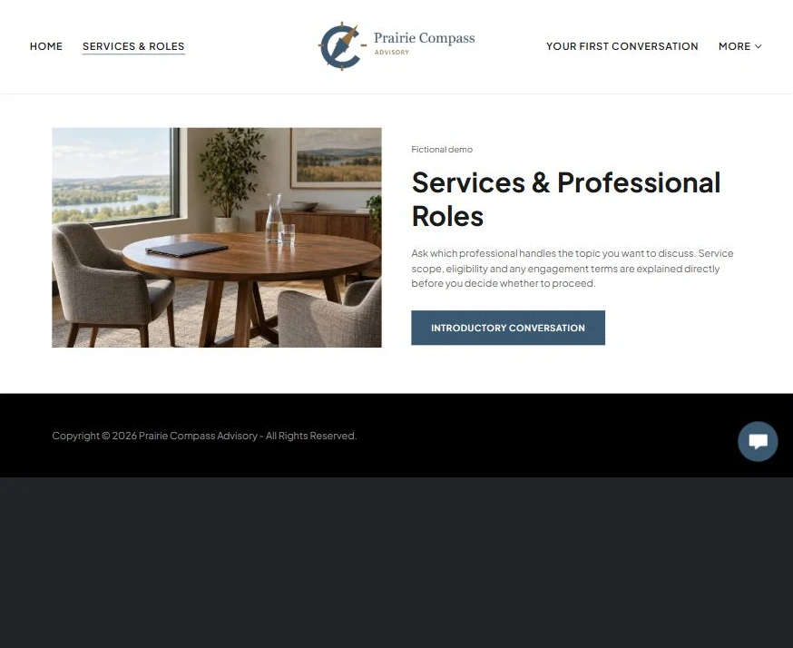 Captured first-screen Services & Roles example — privacy-cropped excerpt