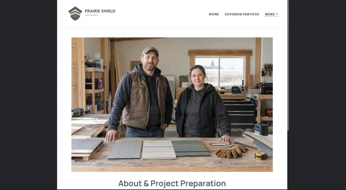 Finished About & Project Preparation example — privacy-cropped excerpt