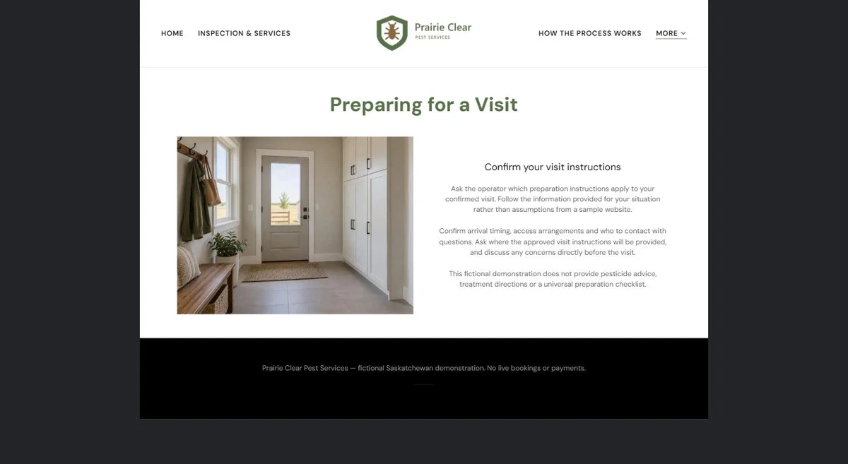 Finished Preparing for a Visit example — privacy-cropped excerpt