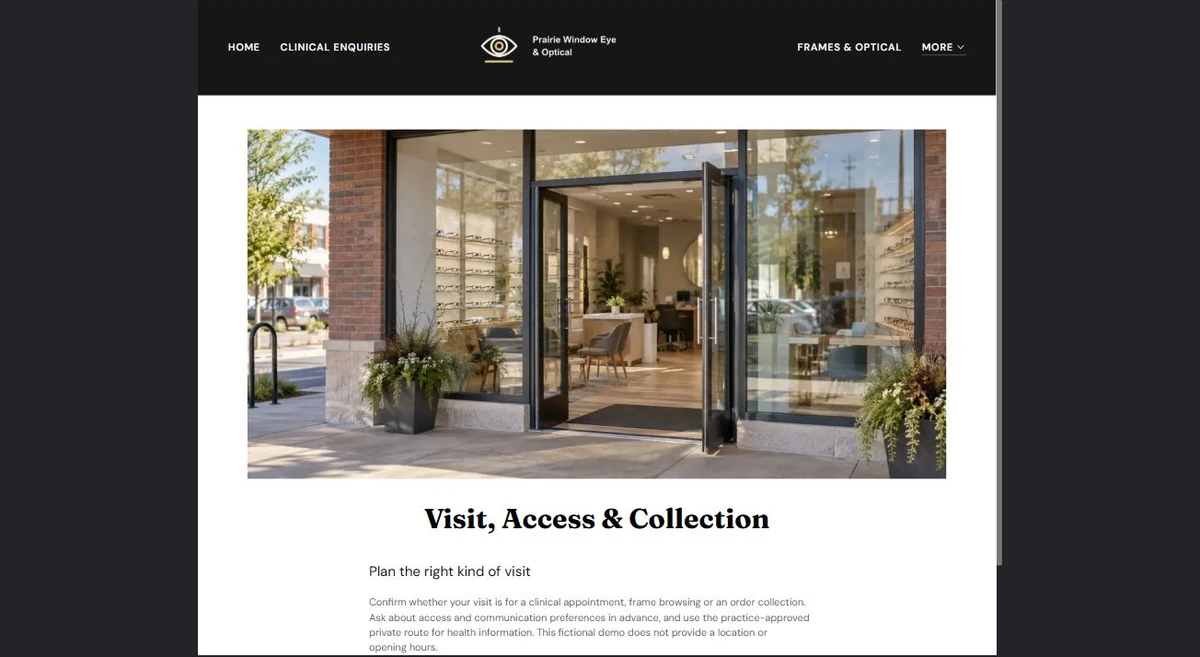 Finished Visit, Access & Collection example — privacy-cropped excerpt