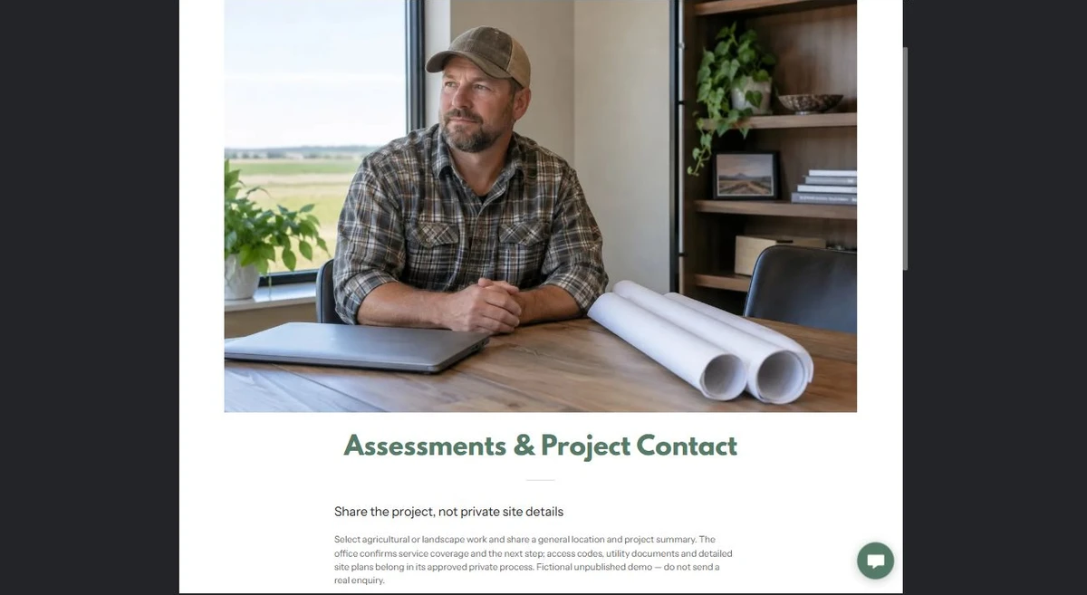 Finished Assessments & Project Contact example — privacy-cropped excerpt