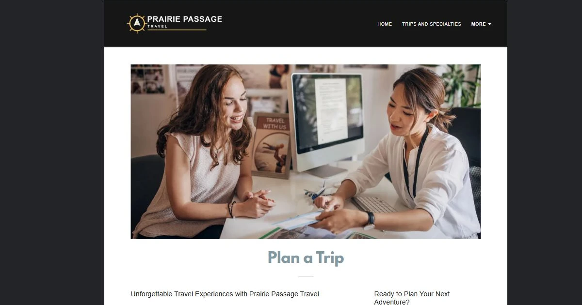 Finished Plan a trip example — privacy-cropped excerpt