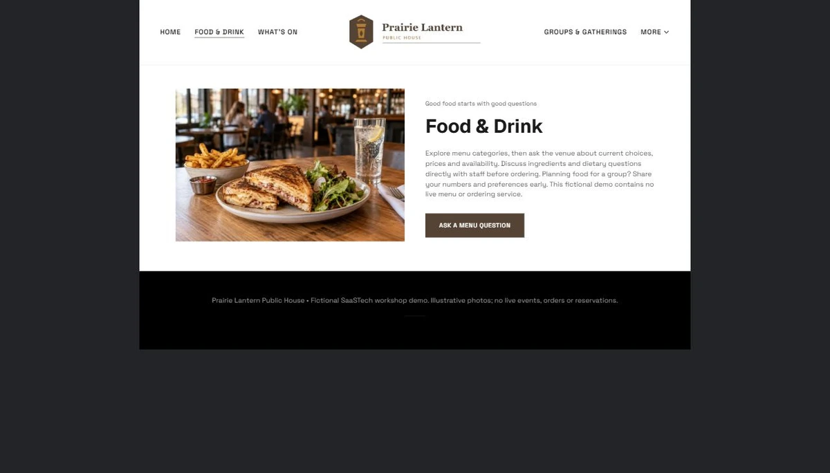 Finished Food & Drink example — privacy-cropped excerpt
