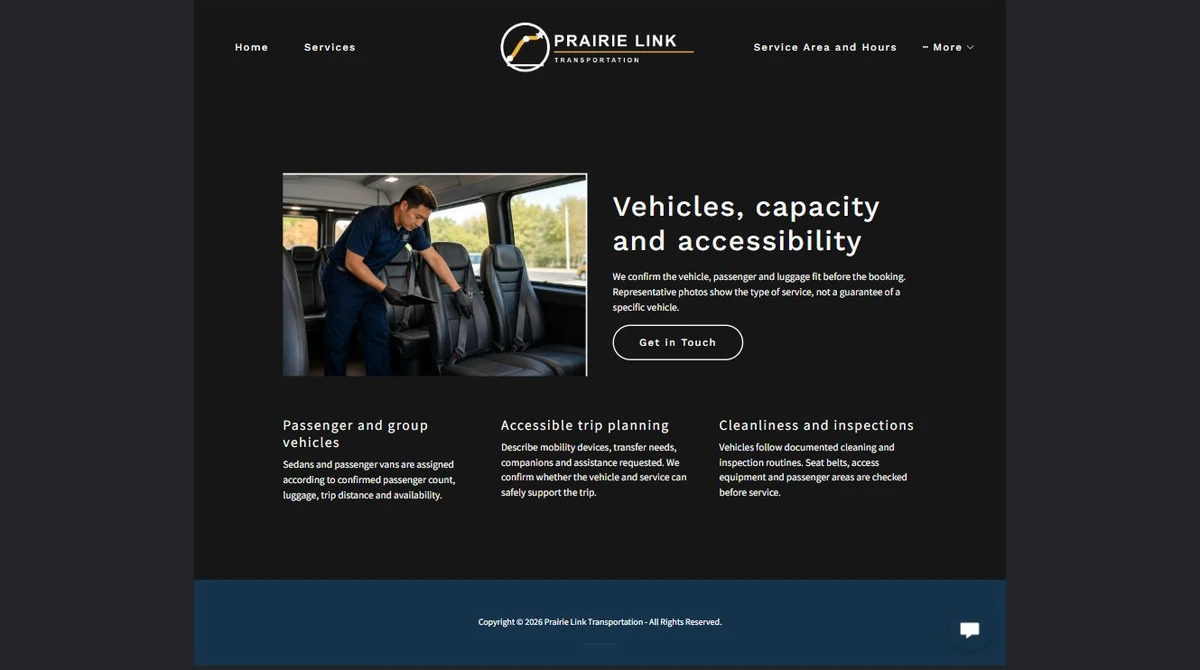 Finished Vehicles and Access example — privacy-cropped excerpt