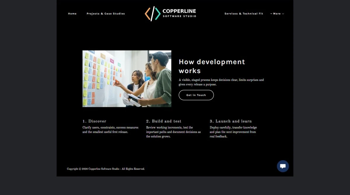 Finished How development works example — privacy-cropped excerpt