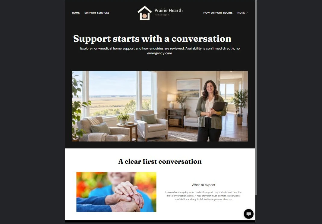 Finished Home example — privacy-cropped excerpt