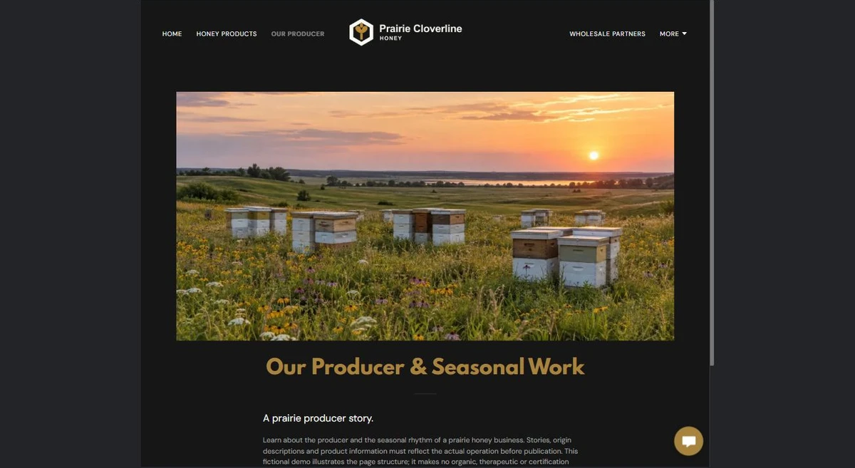 Finished Our Producer & Seasonal Work example — privacy-cropped excerpt