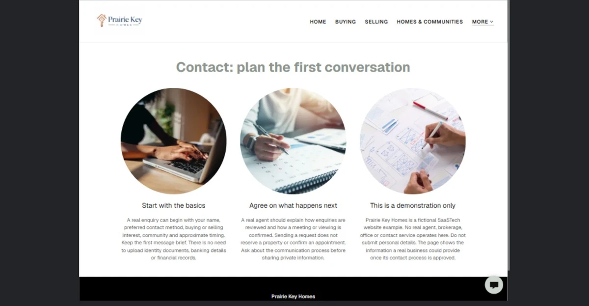 Finished Contact example — privacy-cropped excerpt