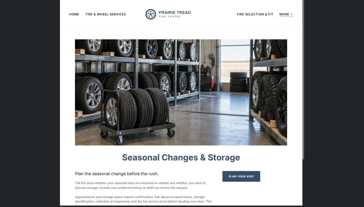 Finished Seasonal Changes & Storage example — privacy-cropped excerpt