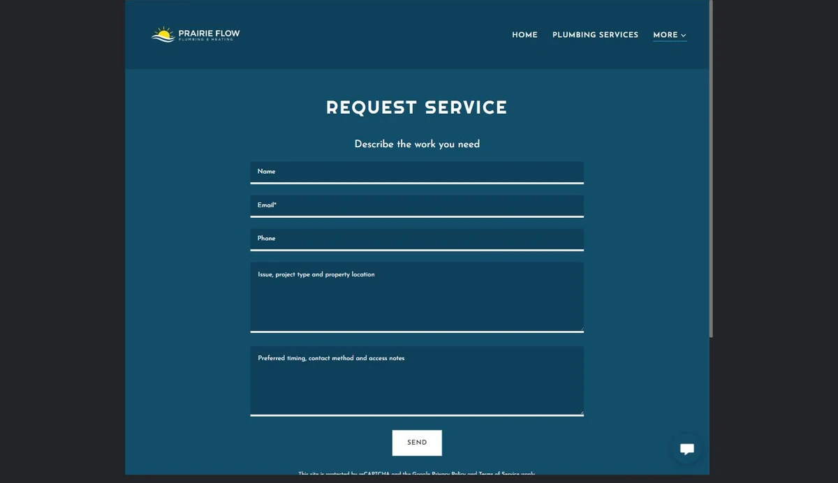 Finished Request Service example — privacy-cropped excerpt