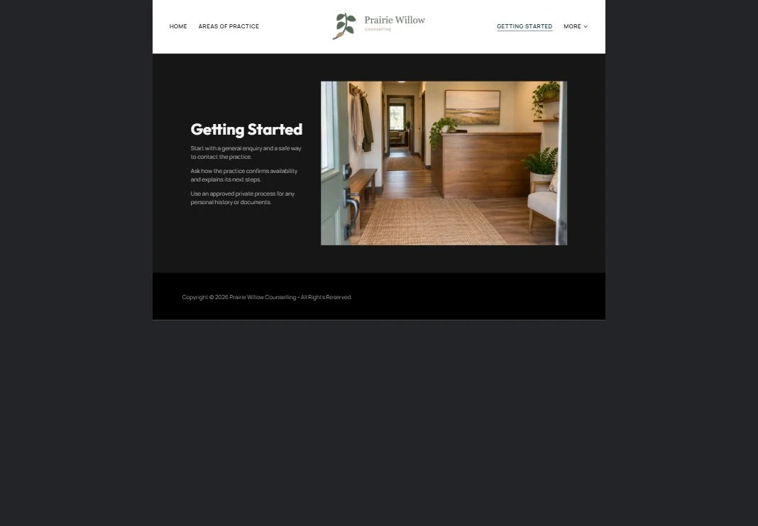 Finished Getting Started example — privacy-cropped excerpt
