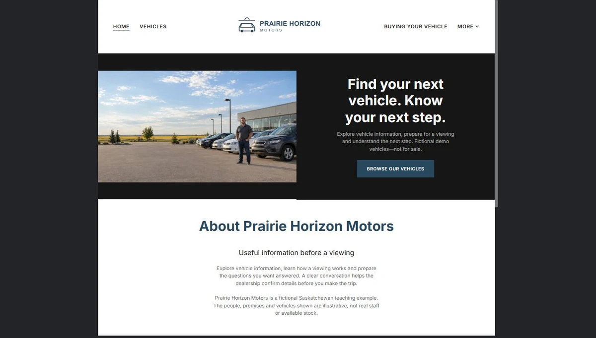 Finished Home example — privacy-cropped excerpt