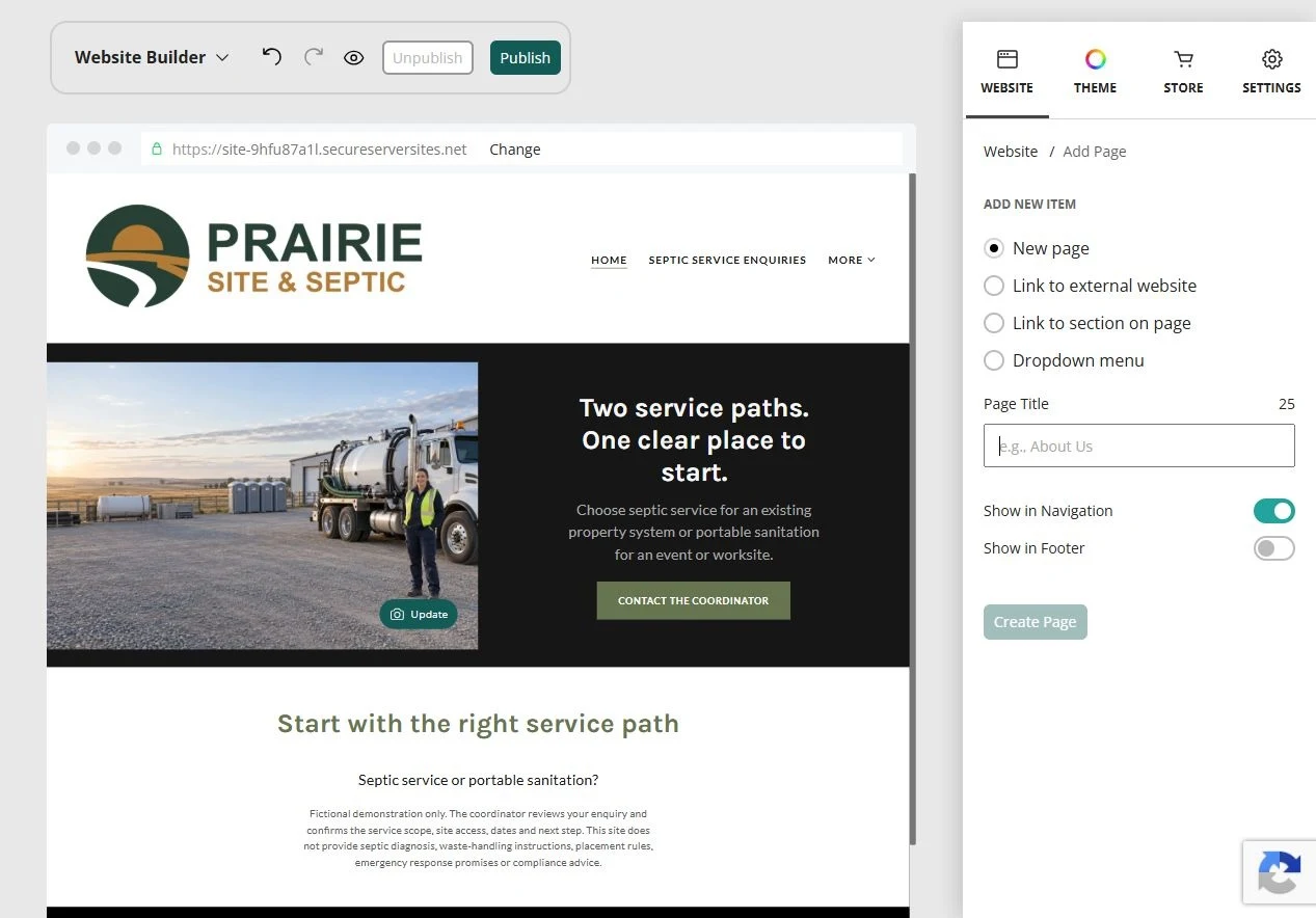 Editor — add page