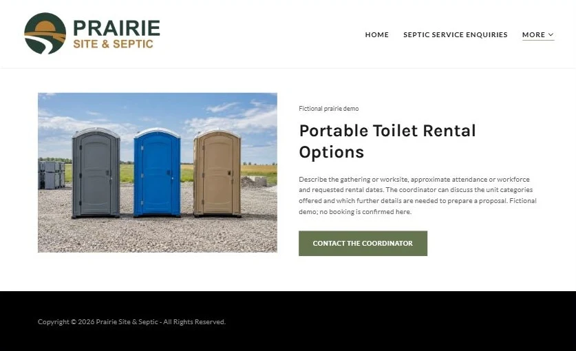 Finished Portable Toilet Rental Options example