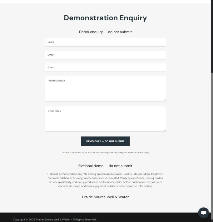 Demo enquiry form · Desktop