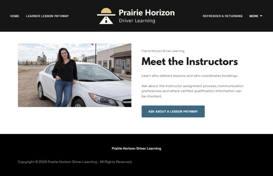 Captured first-screen Meet the Instructors example