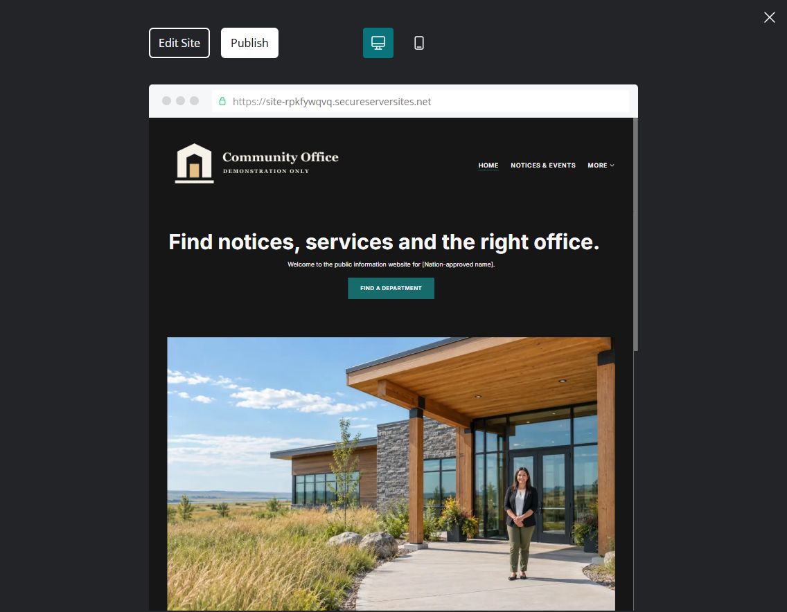 Captured first-screen Home example