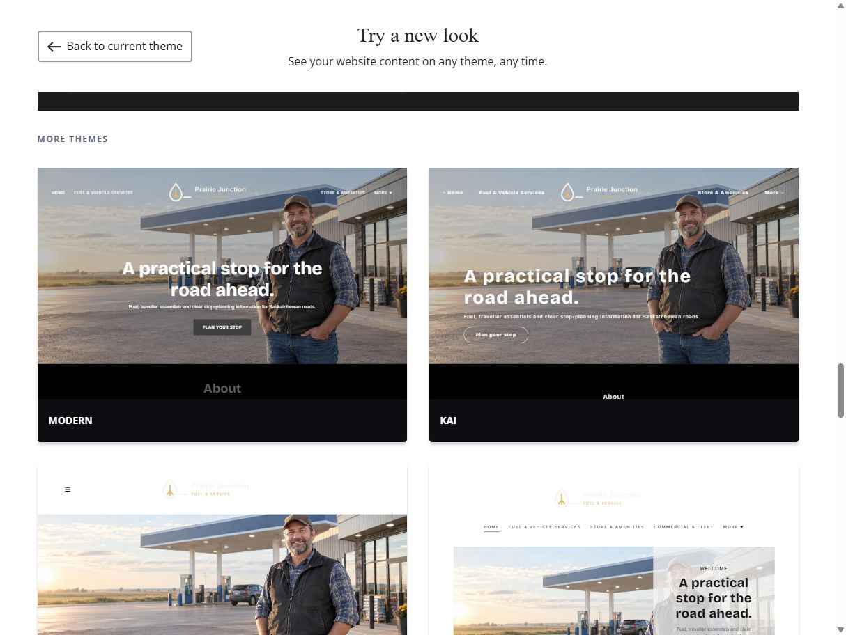 More themes · Modern / Kai · light logo
